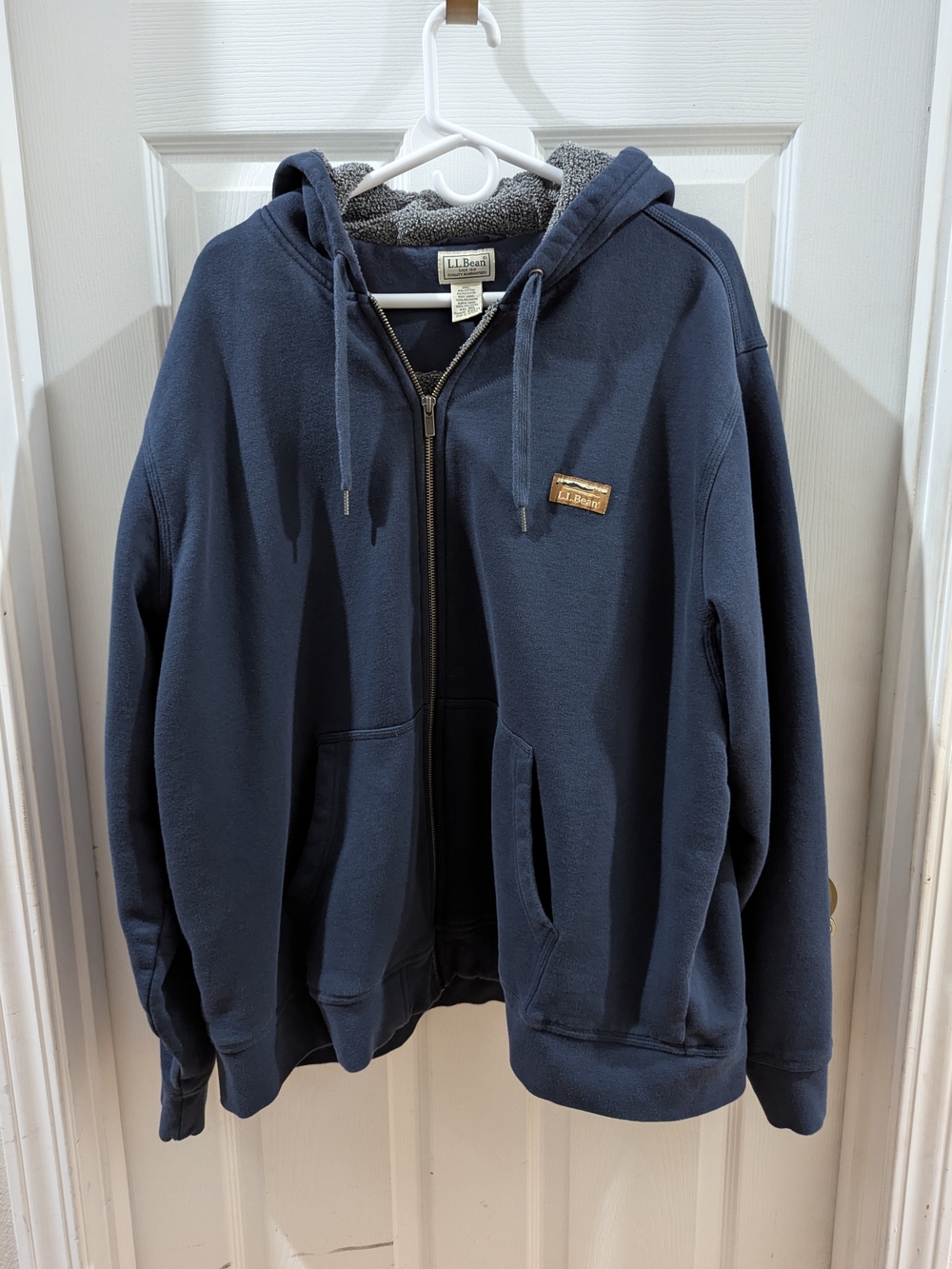 L.L. Bean Navy Sherpa-Lined Zip Hoodie